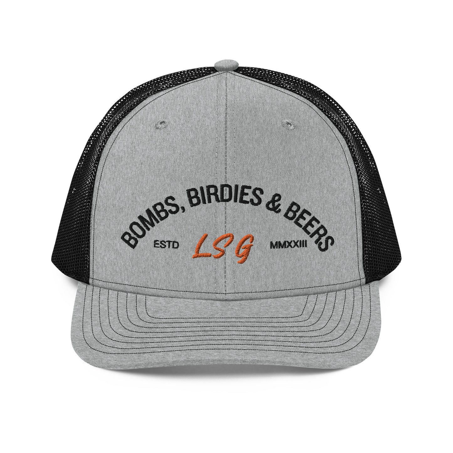 Land Shark Golf "BOMBS, BIRDIES, & BEERS" (Gray)- Trucker Hat