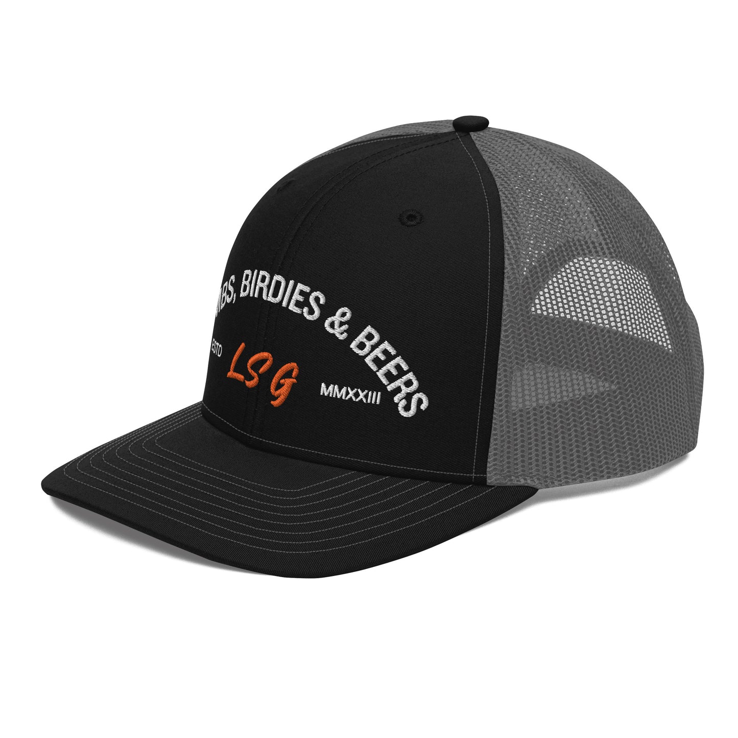 Land Shark Golf "BOMBS, BIRDIES, & BEERS" (Black) - Trucker Cap