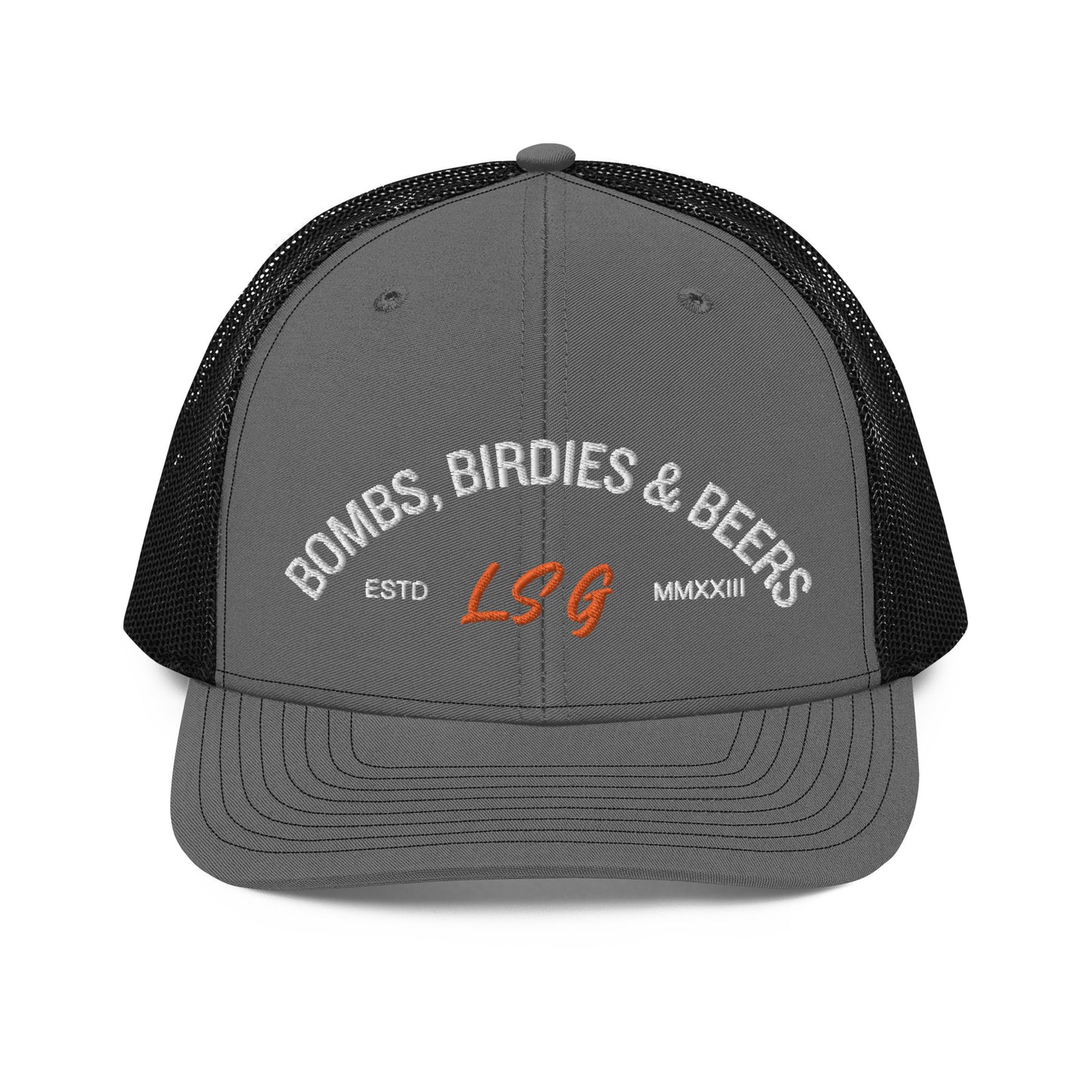 Land Shark Golf "BOMBS, BIRDIES, & BEERS" (Black) - Trucker Cap