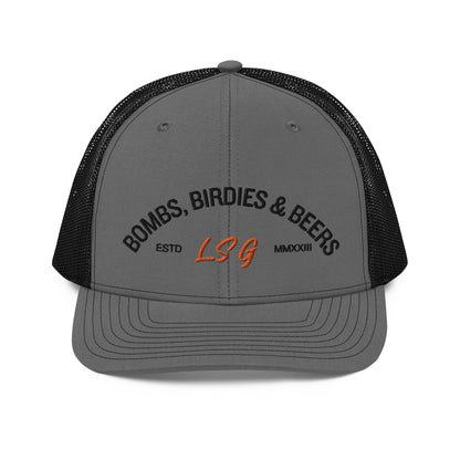 Land Shark Golf "BOMBS, BIRDIES, & BEERS" (Gray)- Trucker Hat