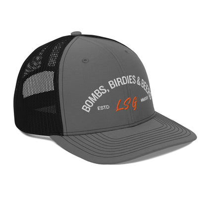 Land Shark Golf "BOMBS, BIRDIES, & BEERS" (Black) - Trucker Cap