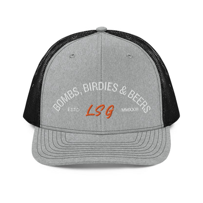 Land Shark Golf "BOMBS, BIRDIES, & BEERS" (Black) - Trucker Cap