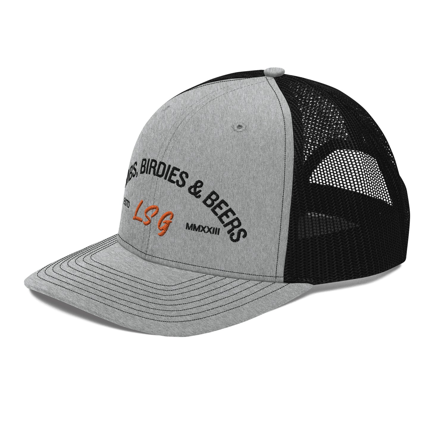 Land Shark Golf "BOMBS, BIRDIES, & BEERS" (Gray)- Trucker Hat