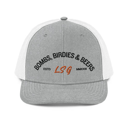 Land Shark Golf "BOMBS, BIRDIES, & BEERS" (Gray)- Trucker Hat