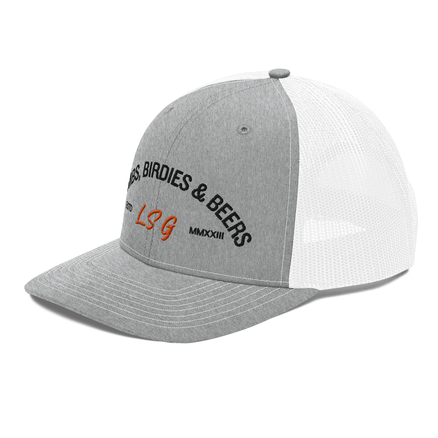 Land Shark Golf "BOMBS, BIRDIES, & BEERS" (Gray)- Trucker Hat