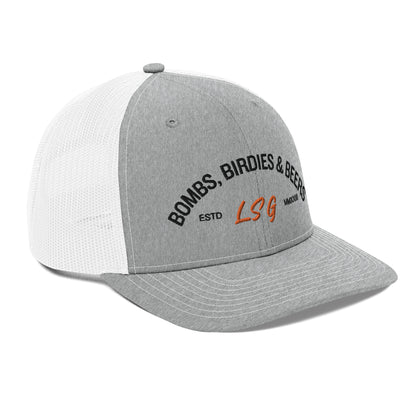 Land Shark Golf "BOMBS, BIRDIES, & BEERS" (Gray)- Trucker Hat