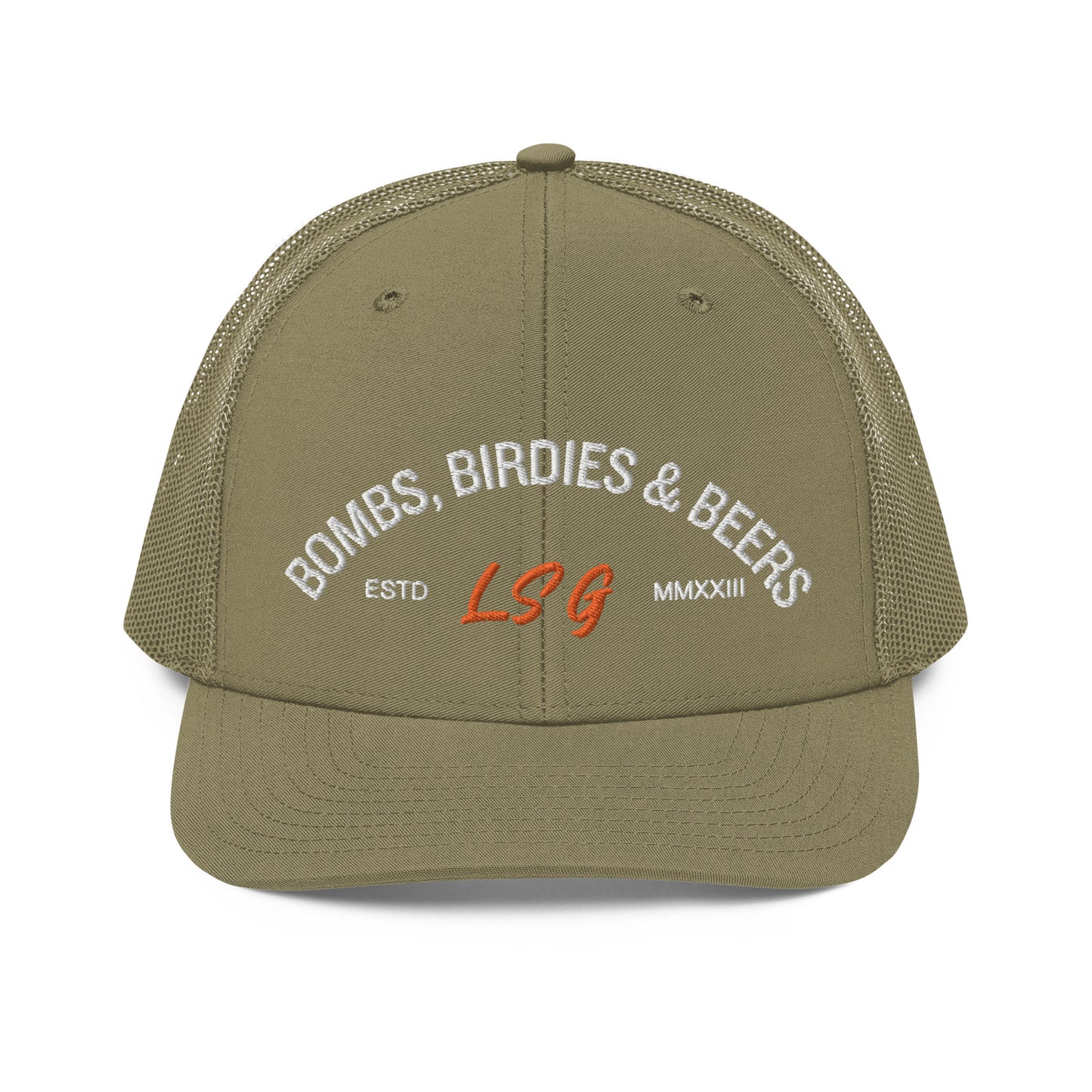 Land Shark Golf "BOMBS, BIRDIES, & BEERS" (Black) - Trucker Cap