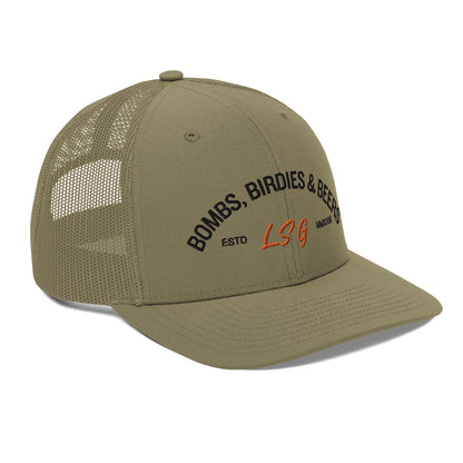 Land Shark Golf "BOMBS, BIRDIES, & BEERS" (Gray)- Trucker Hat